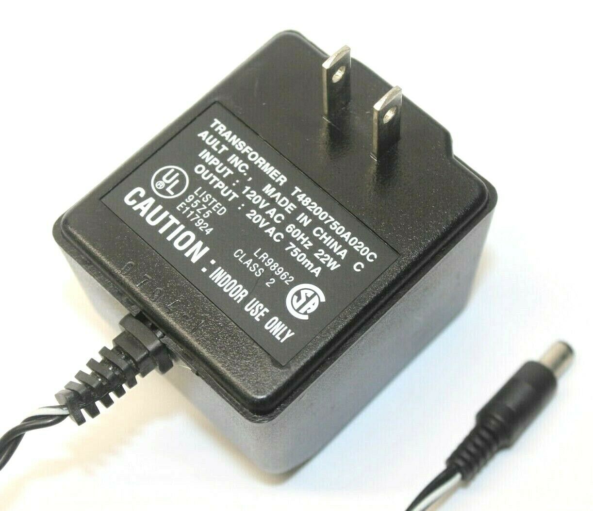 New Genuine Ault T48200750A020C 20VAC 750mA Class 2 Transformer AC Adapter